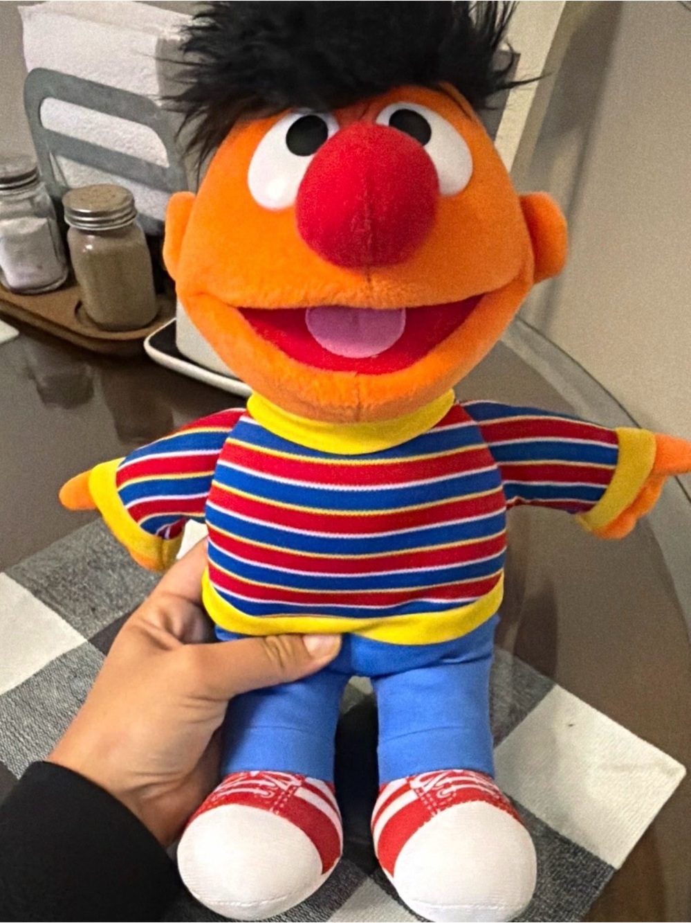Sesame Street Ernie Plush in Orange, Blue, Red and Yellow